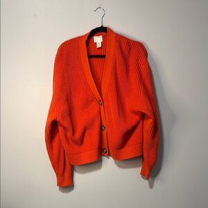 Orange Cardigan Sweater